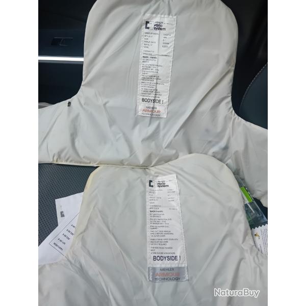 Ench�re lot de 2 plaques balistiques 3a contre les armes de poings et les lames  MEHLER 60X33 cm