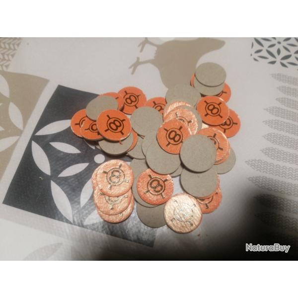 LOTS DE 50 RONDELLES CARTONS DE FERMETURE  N�8 DE CALIBRE 16