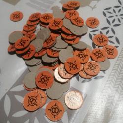 LOTS DE 100 RONDELLES CARTONS DE FERMETURE  N&deg;8 DE CALIBRE 16