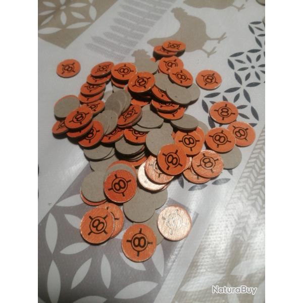 LOTS DE 100 RONDELLES CARTONS DE FERMETURE  N�8 DE CALIBRE 16