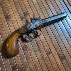 PISTOLET A PERCUSSION JUXTAPOS&Eacute;S DE DEFENSE CIRCA 1840-50