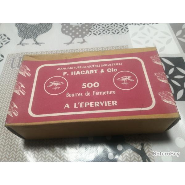 BO�TE DE 500 BOURRES DE FERMETURE   N�7 A L'�PERVIER DE CALIBRE 16 DE MARQUE F. HACART&CIE. 7