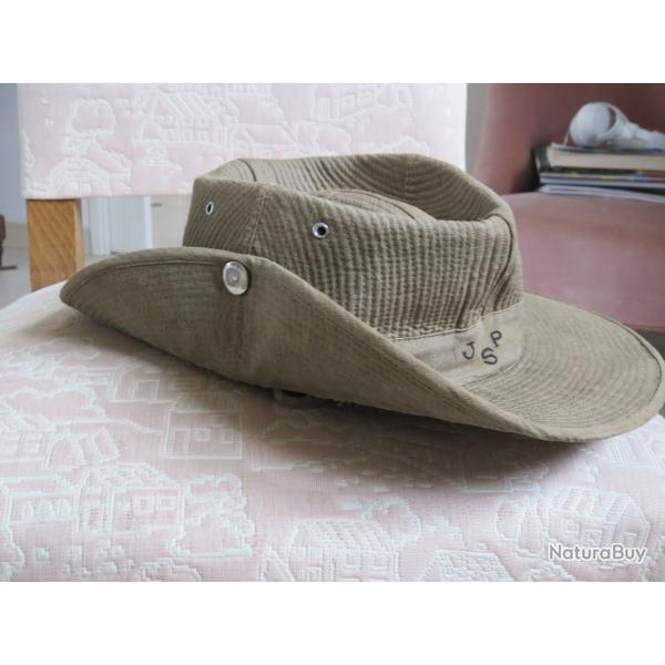 Beau chapeau de brousse arm�e fran�aise Indochine / Alg�rie taille 58