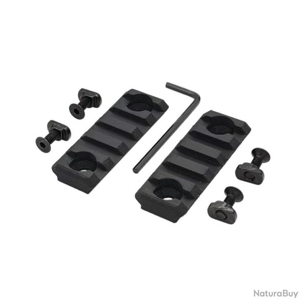 Set de rails (x2) Picatinny M-LOK 5 slots (DragonPro)