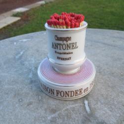 Ancien pyrog&egrave;ne publicitaire "Champagne Antonel" de Bistrot/Estaminet - FRANCE (Vers 1900)