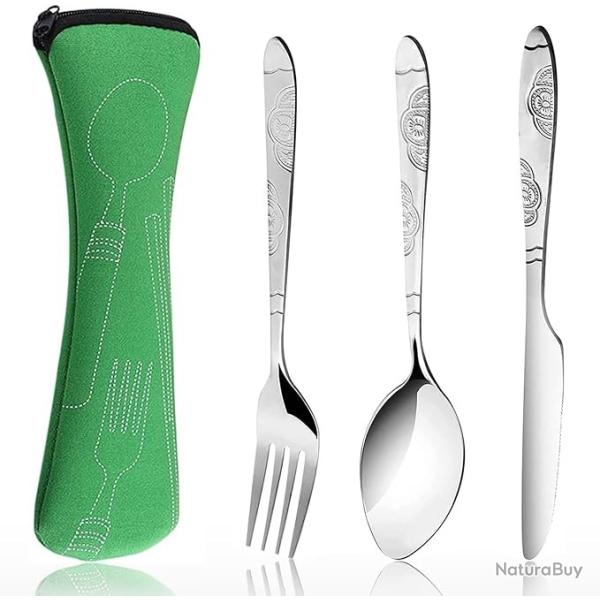 3 Pi�ces Boite Couvert a Emporter, Transportable - Vert