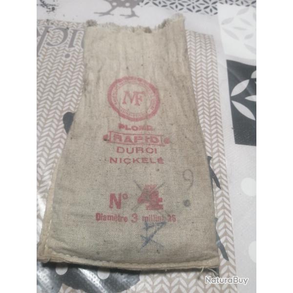 ANCIEN SAC MANUFRANCE DE PLOMBS AVEC DU N� 5