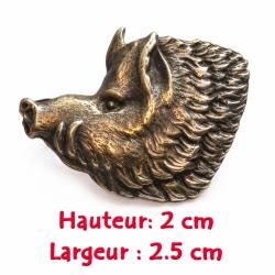 Insigne en m&eacute;tal T&ecirc;te de sanglier Ardennais  fixation pin's