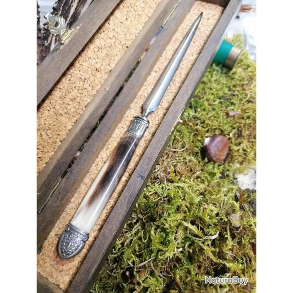 Ouvre-lettre corne blonde stylet