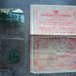 Certificat &eacute;preuve et garantie MANUFRANCE St-ETIENNE GAUCHER