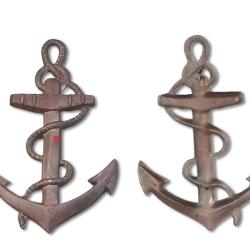 Ancre de marine en laiton - Hauteur : 55 mm - Pr&eacute;sentation recto/verso 6a.