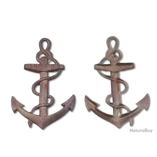 Ancre de marine en laiton - Hauteur : 55 mm - Pr�sentation recto/verso 6a.