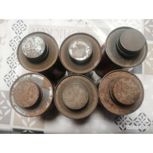 Lot de 6 bo�tes de poudre T vide