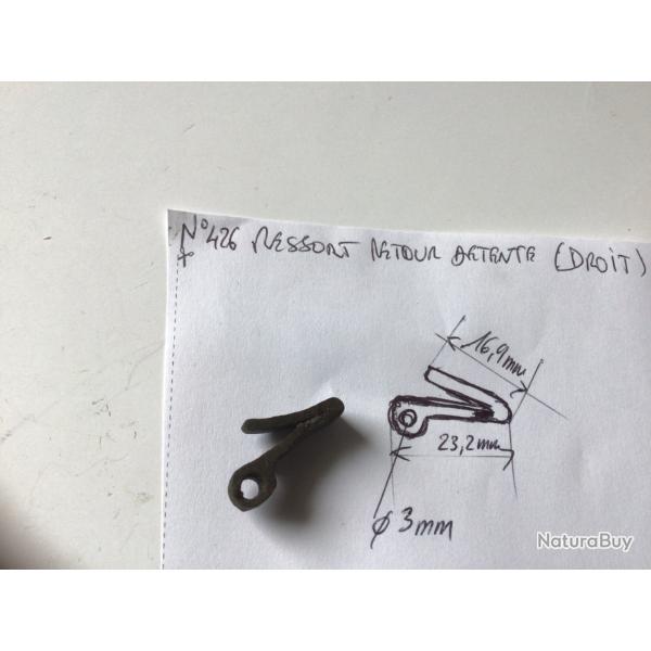 VENDU PAR LE-CUIRASSIER N� 426 RESSORT RETOUR DE DETENTE DE PLATINE DROIT POUR FUSIL � CHIENS