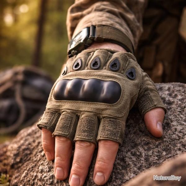 Gants vert tactique neufs militaires mitaines taille L coques renforc�s