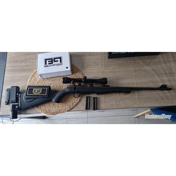 Kit complet Carabine Rossi 8122 + 2 chargeurs 10cps + lunette 4x32 + housse Rossi + busc Beartooth