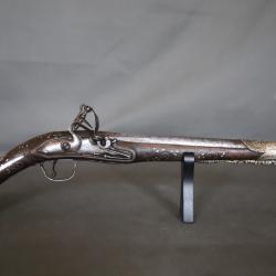 Pistolet &agrave; silex oriental - Travail des Balkans OttomanS, 19&egrave;me si&egrave;cle