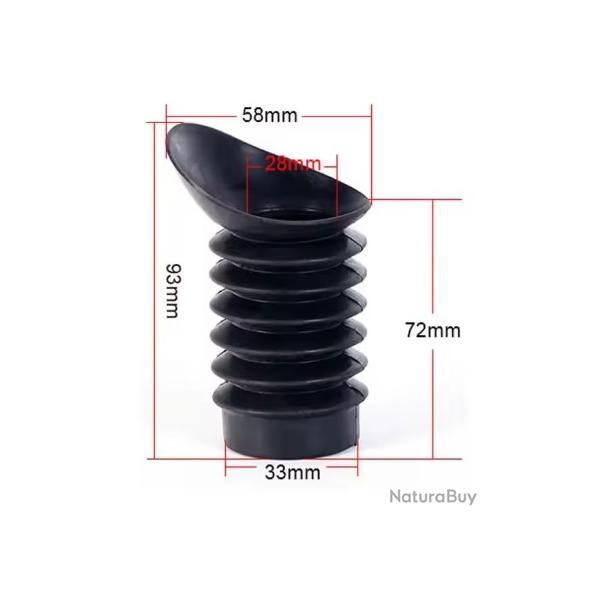 Cache Oculaire en Caoutchouc pour Lunette de Tir Extension Oculaire Anti-Reflet 93x58c33mm