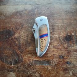 Couteau pliant plaquettes bois, lame marqu&eacute;e : C.JUL.HERBERTZ AISI 420243610