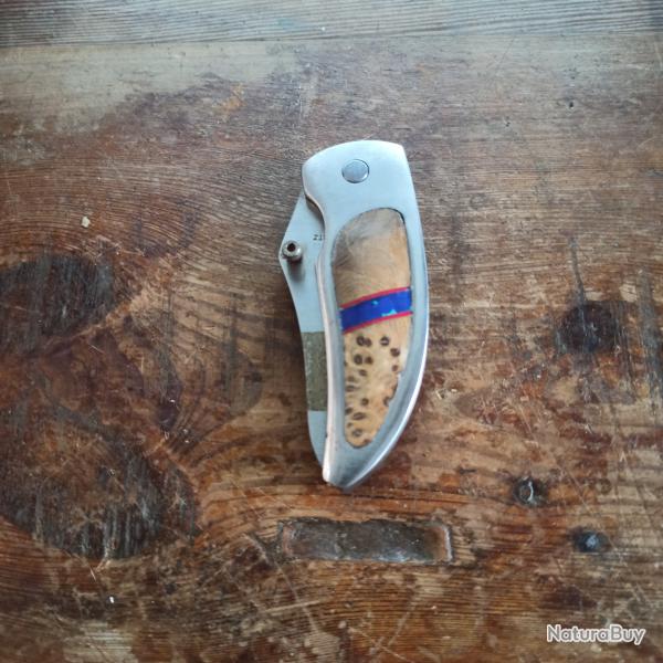 Couteau pliant plaquettes bois, lame marqu�e : C.JUL.HERBERTZ AISI 420243610