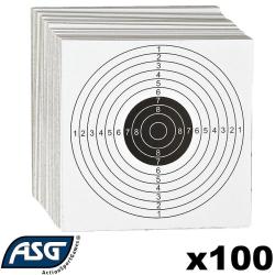 Lot de 100 cibles carton 14x14 cm ASG pour tir
