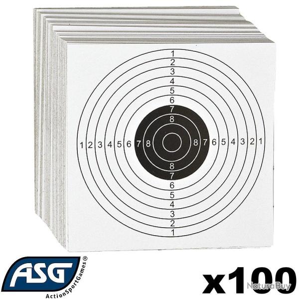 Lot de 100 cibles carton 14x14 cm ASG pour tir