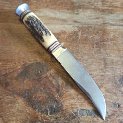 Dague de chasse ou de v&eacute;nerie allemande, poign&eacute;e corne, lame en acier rostfrei