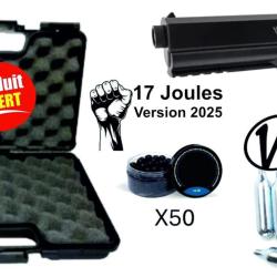 Pack complet Pistolet D&eacute;fense VESTA Gen2 SENTINEL - cal 50 CO2 - 17 Joules