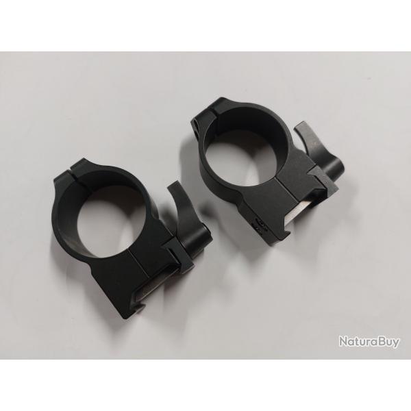 Colliers Acier amovibles WARNE 215LM diam 30mm High pour rail Weaver/Picatinny 21mm -