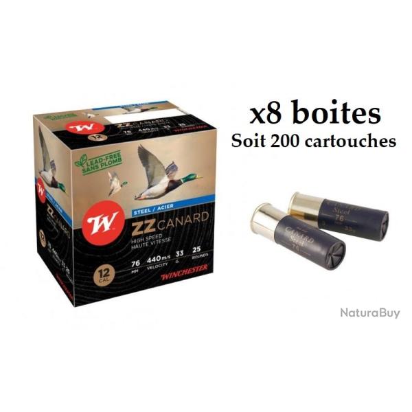 200 Cartouches Winchester ZZ canard CAL 12 Acier N�3