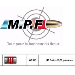 Balles MPF 38 WC HB 148 Gr &Oslash; 355" / 1000 Ogives plomb graiss&eacute;es  port offert