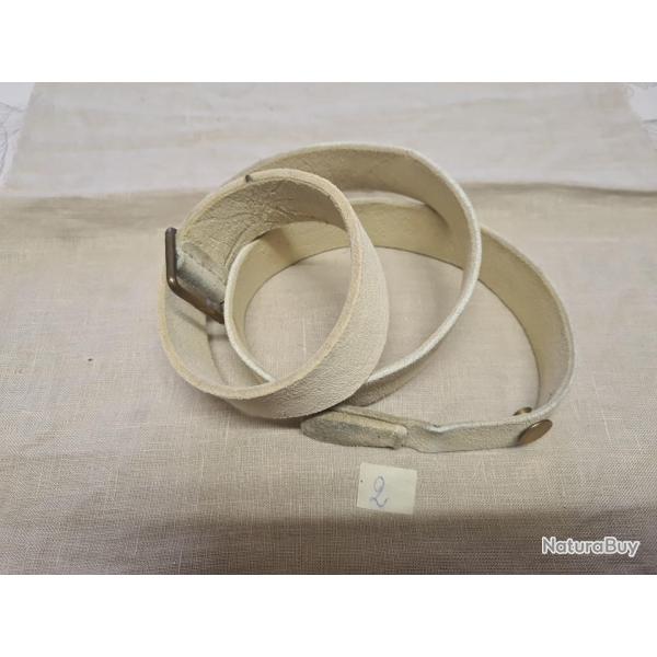 bretelle en buffle blanc pour Mousqueton,  Lebel,  ou autre (22) boucleries laiton