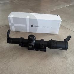Lunette hawke frontier 30 1-6x24 tactical dot + montage leupold