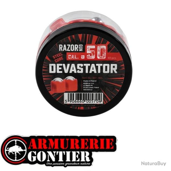 60 balles acier DEVASTATOR .50