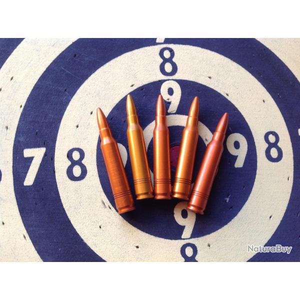 5 cartouches de manipulation en cal 223-5,56 (Famas), munition totalement inerte !