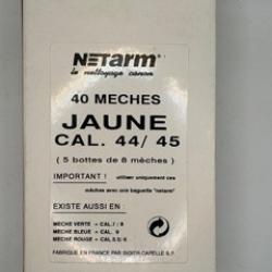 FRANCE- LOT DE 40 MECHES DE NETTOYAGE DE CANON EN BOITE- NETARM- CALIBRE 9mm/357