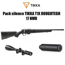 Pack Tikka T1X RoughtTech .17 HMR filet&eacute;e + lunette + silencieux 1/2X20 UNF