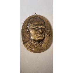 Plaque en Bronze Il Duce, Mussolini...