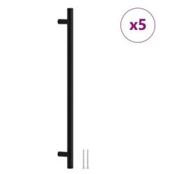 Poign&eacute;es armoire acier inoxydable noir 320 mm design moderne durable