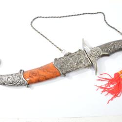 Couteau / dague d&eacute;corative style Afrique du Nord, Maroc Turquie Mongolie... Lame courbe