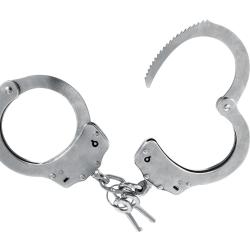 MENOTTES DE POIGNETS EN ACIER DOUBLE VERROUILLAGE - NICKEL&Eacute;ES