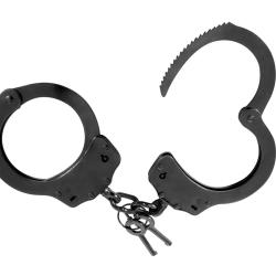 MENOTTES DE POIGNETS EN ACIER DOUBLE VERROUILLAGE - NOIRES