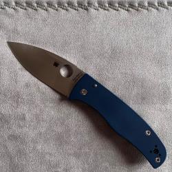 SPYDERCO BODACIOUS BLEU COBALT G-10 CPM SPY27 C263GPCBL plus plaquettes titane Rockscale
