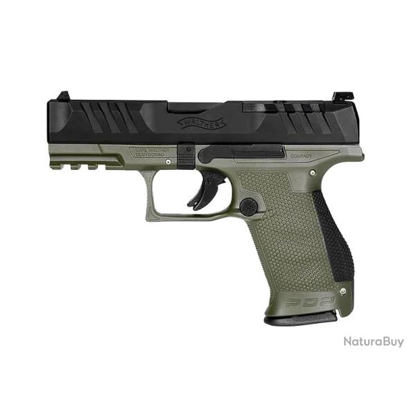 PIST PDP COMPACT WALTHER 4'' CAL 9X19, 15 COUPS - OD GREEN