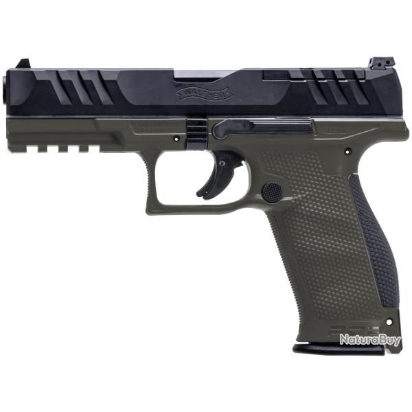 PIST PDP FULL SIZE WALTHER 4,5'' CAL 9X19, 18 COUPS - OD GREEN