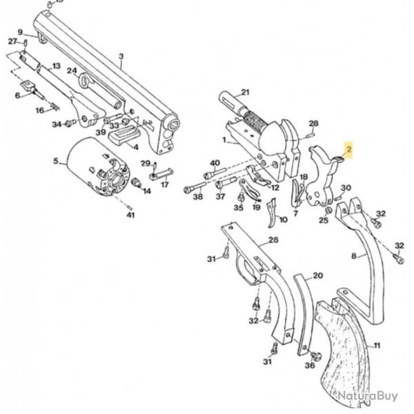 Pi�ces d�tach�es pour Colt Army Barrillet COLT ARMY CAL 44 - 080A040005