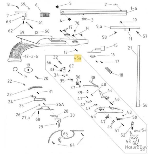 Platine pour armes � poudre noire Pedersoli PLATINE COMPLETE TATTHAM ET EGG - R�f Peder. : 080S51500
