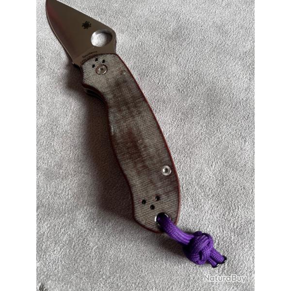 SPYDERCO PARA 3 lame acier CPM cruwear manche natural micarta C223MPCW