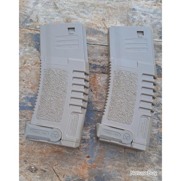 Lot de 2 chargeurs Ares Amoeba 140 billes, en polym�re.