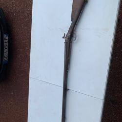 Fusil &agrave; poudre noir argent massif